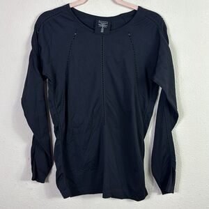 Athleta Foothill Seamless Long Sleeve Black Top size Medium